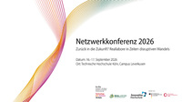 Abstrakte bunte Linienformen auf weißem Hintergrund.