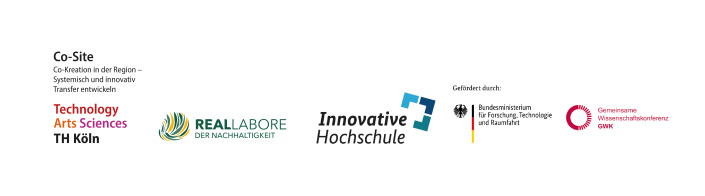 Logos von Co-Site Projektpartnern und Förderern, inklusive TH Köln und Bundesministerium.